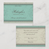 花パターンダマスク織のエレガントな紹介カード 紹介カード (正面/裏面)