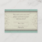 花パターンダマスク織のエレガントな紹介カード 紹介カード (裏面)