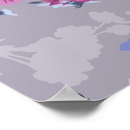 花パターンデザインテキスタイルのイラスト、bac ポスター (角)