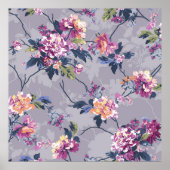 花パターンデザインテキスタイルのイラスト、bac ポスター (正面)