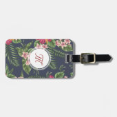 花パターンハイビスカスのモノグラムの荷物のラベル ラゲッジタグ (正面横)