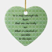 花パターンハートのオーナメント セラミックオーナメント (裏面)