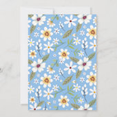 花パターンブルーイスラムAqiqa Aqeeqaベビー 招待状 (裏面)