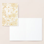 花パターン実質の金ゴールドホイルのプリントカード 箔カード (ディスプレー)