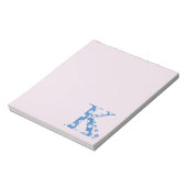 花パターン文字K（青） ノートパッド (回転)