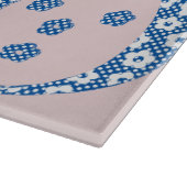 花パターン文字O（青） カッティングボード (角)