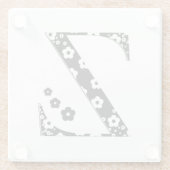 花パターン文字Z ガラスコースター (裏面)