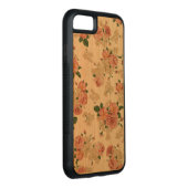 花パターン木のiphone CarvedウッドiPhoneケース (右)