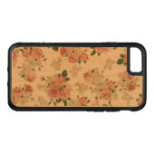 花パターン木のiphone CarvedウッドiPhoneケース (裏面(横))