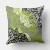 花パターン緑の灰色の装飾用クッション クッション (裏面)