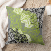 花パターン緑の灰色の装飾用クッション クッション (ブランケット)