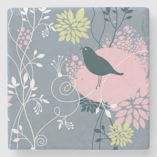 花パターン10 ストーンコースター (正面)