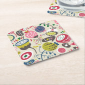 花パターン12 スクエアペーパーコースター (アングル)