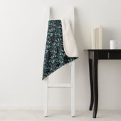 花パターン21.w黒BG シェルパブランケット (インサイチュ)
