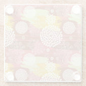 花パターン2 ガラスコースター (裏面)