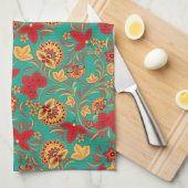 花パターン2 キッチンタオル (四つ折り)