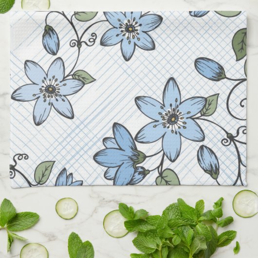 花パターン2 キッチンタオル (折り畳み)