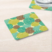 花パターン2 スクエアペーパーコースター (アングル)