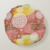 花パターン2 ラウンドクッション (裏面)