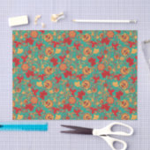 花パターン2 薄葉紙 (クラフト)