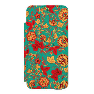 花パターン2 iPhone SE/5/5sウォレットケース