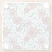 花パターン3 ガラスコースター (裏面)