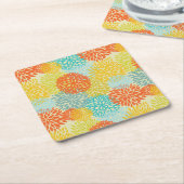 花パターン3 スクエアペーパーコースター (アングル)