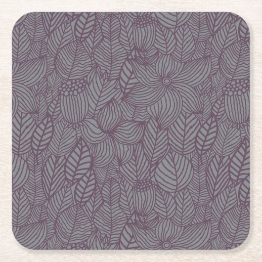 花パターン3 スクエアペーパーコースター (正面)