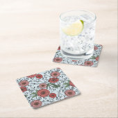 花パターン3 スクエアペーパーコースター (インサイチュ)