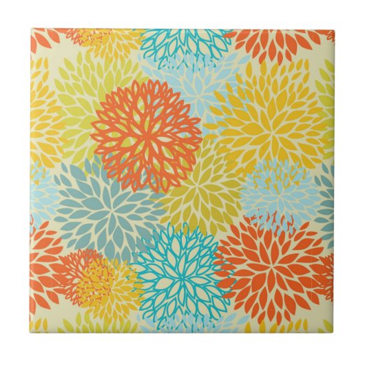 花パターン3 タイル (正面)