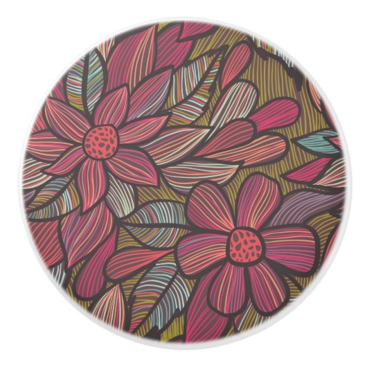 花パターン4 2 セラミックノブ (正面)