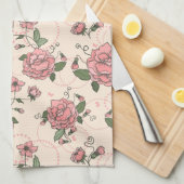 花パターン5 キッチンタオル (四つ折り)