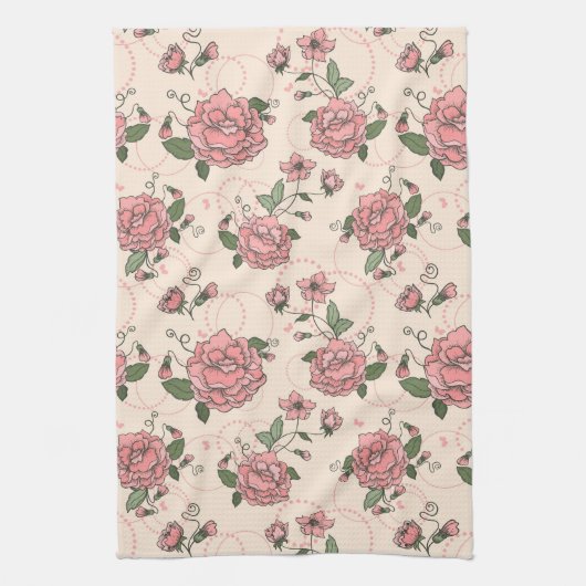 花パターン5 キッチンタオル (縦)