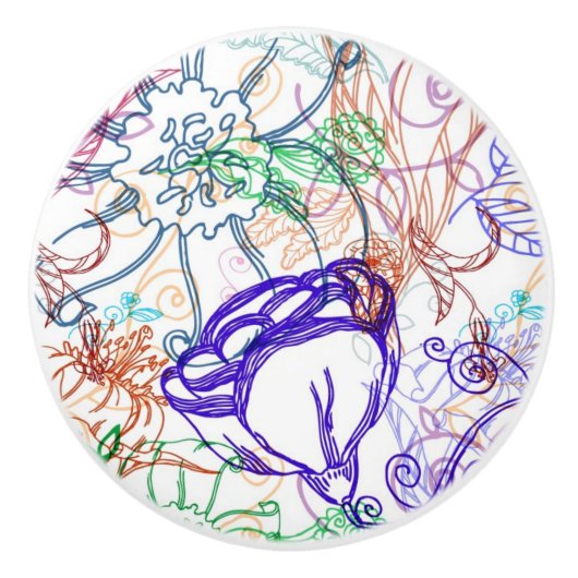 花パターン5 セラミックノブ (正面)