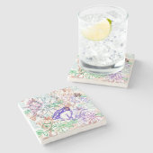 花パターン6 ストーンコースター (横)