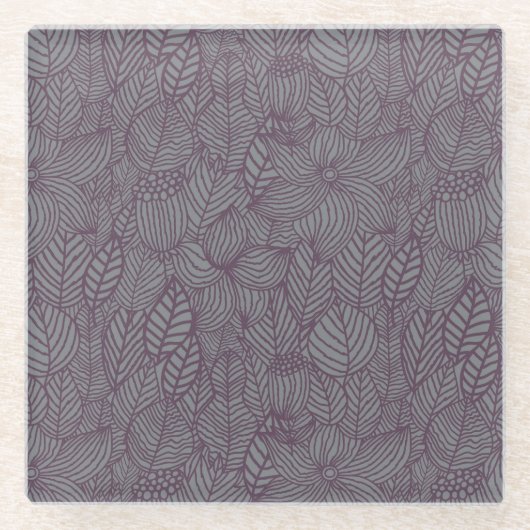 花パターン7 ガラスコースター (正面)