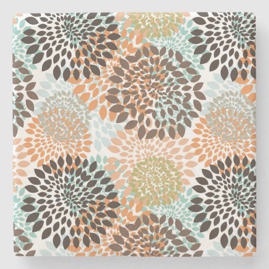 花パターン8 ストーンコースター (正面)