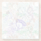 花パターン9 ガラスコースター (裏面)