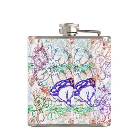 花パターン9 フラスク (裏面)