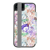 花パターン9 INCIPIO iPhoneウォレットケース (フォリオ裏面)