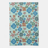 花パターン（の模様が）ある台所用タオル キッチンタオル (縦)