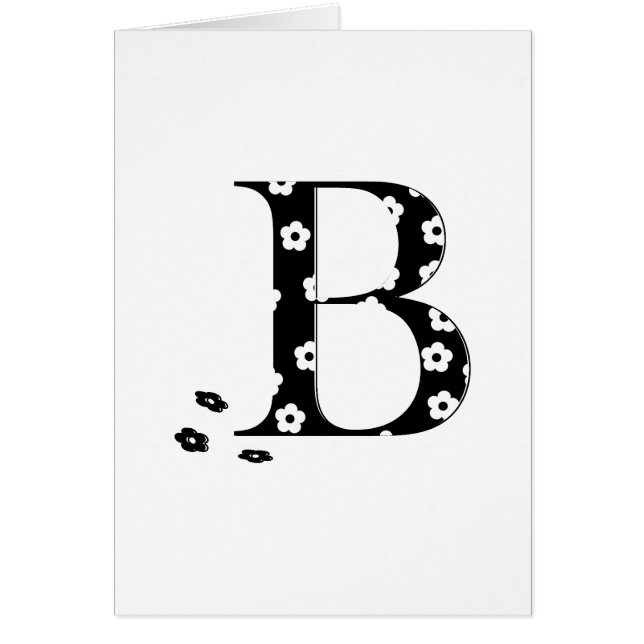 花パターン（の模様が）ある文字B (正面)
