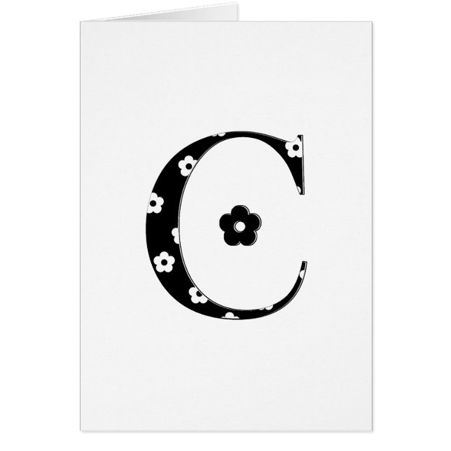 花パターン（の模様が）ある文字C (正面)