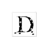 花パターン(の模様が)ある文字D ラバースタンプ (インプリント)