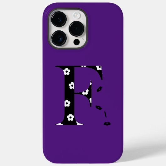 花パターン(の模様が)ある文字Fケース – メイトiPhoneケース Case-Mate iPhoneケース (裏面)