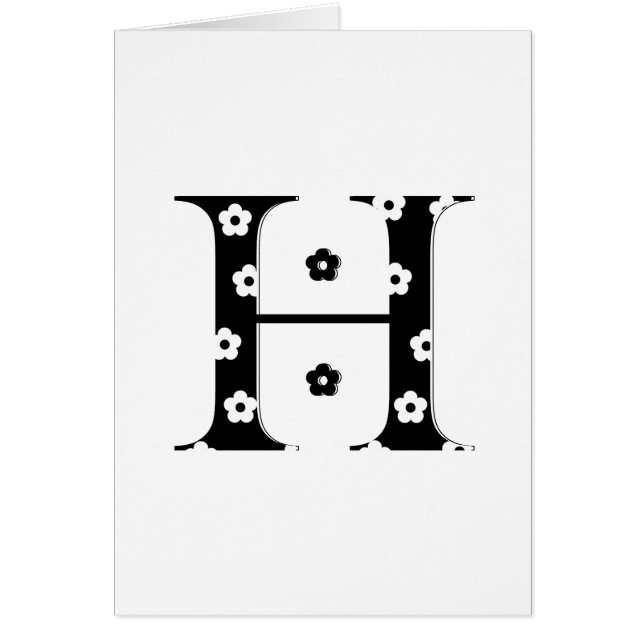 花パターン（の模様が）ある文字H (正面)