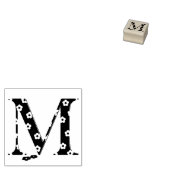花パターン（の模様が）ある文字M ラバースタンプ (押印)