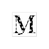 花パターン（の模様が）ある文字M ラバースタンプ (インプリント)