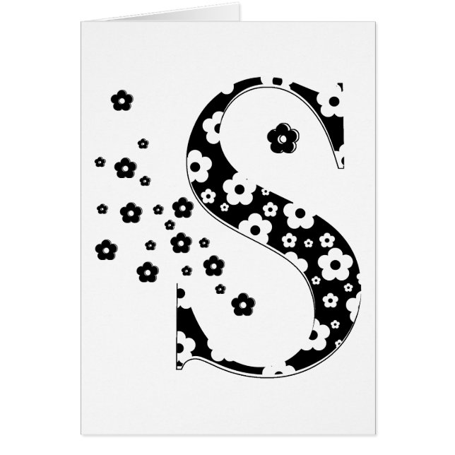 花パターン（の模様が）ある文字S (正面)