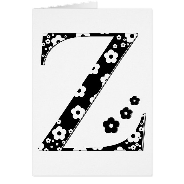 花パターン（の模様が）ある文字Z (正面)
